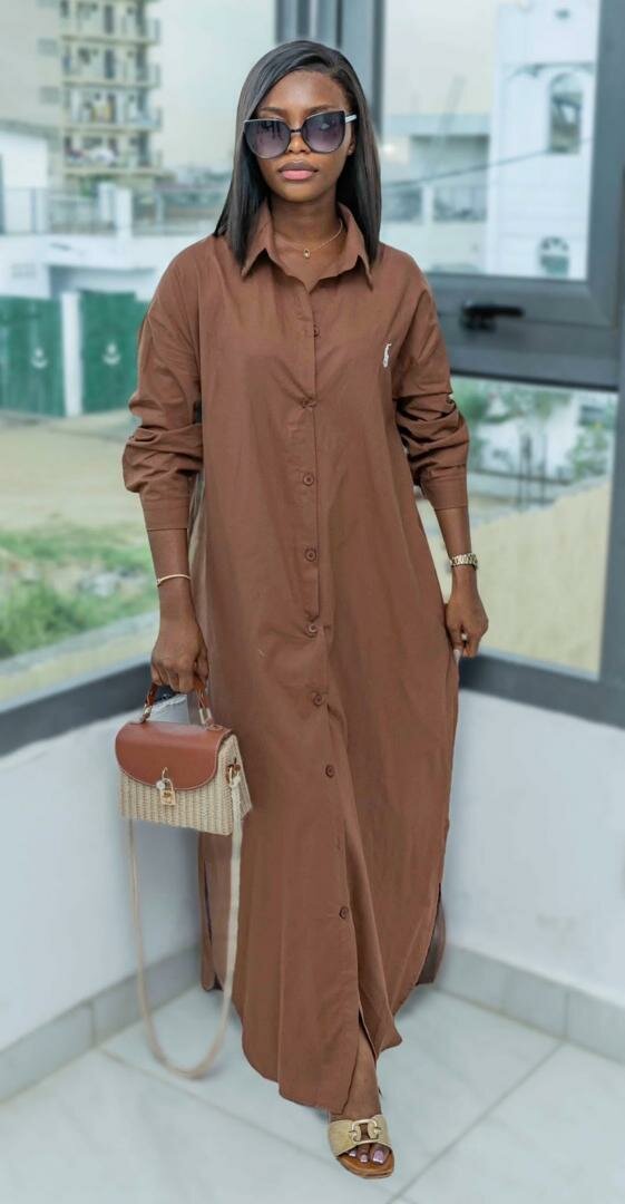 Robe chemise maxi élégante