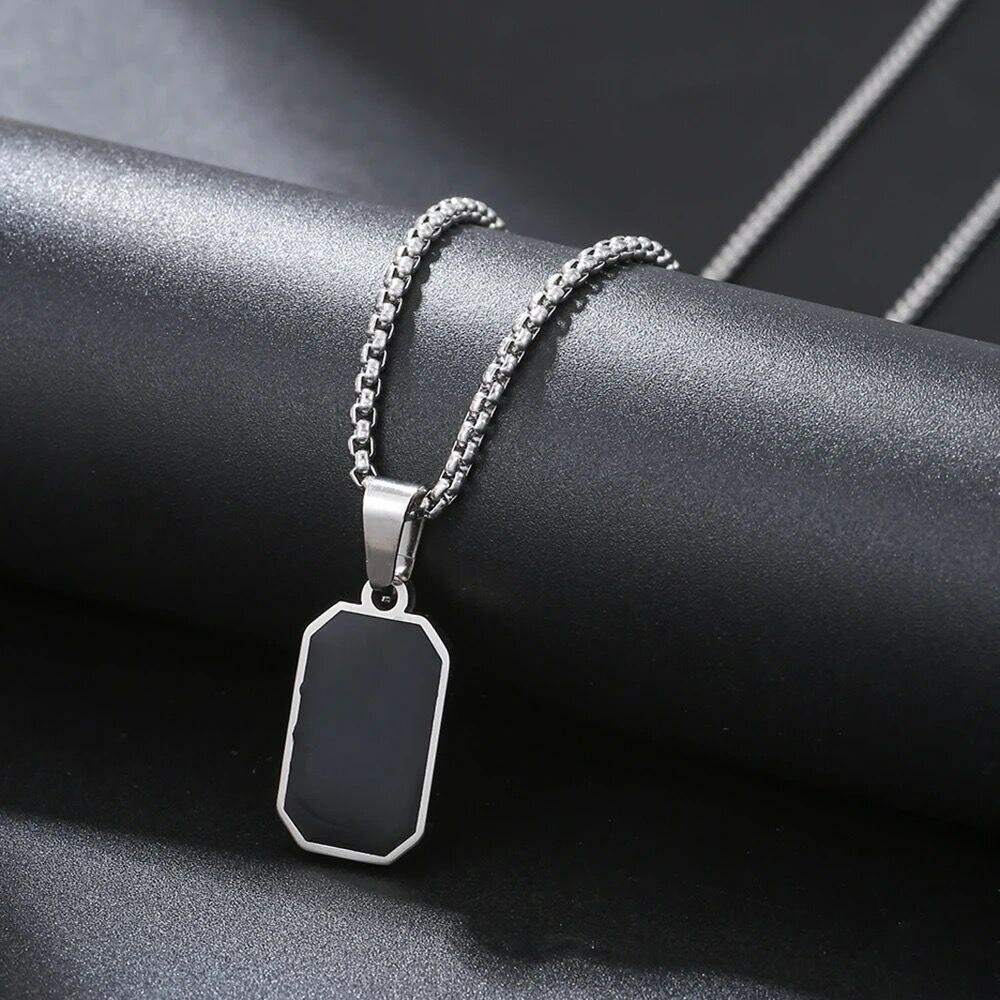 Onyx totem Gold and silver shaped pendant necklace big