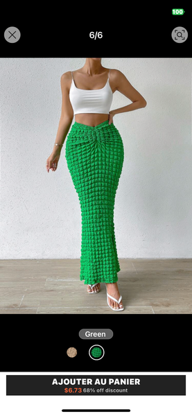 Jupe Longue Verte Élastique