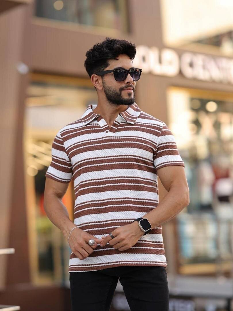 Polo rayé pour hommes
