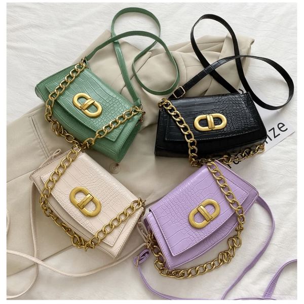 Sac à main élégant croco