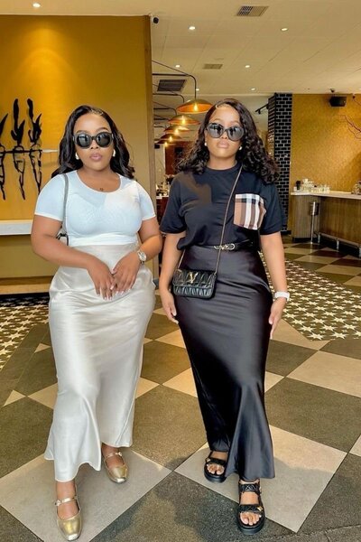 Jupe longue satin élégante