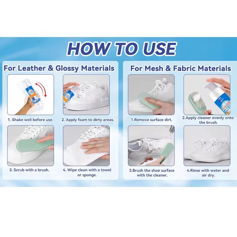 Mousse lavante de chaussure