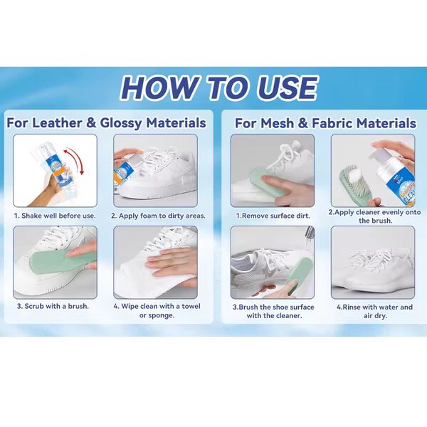 Mousse lavante de chaussure