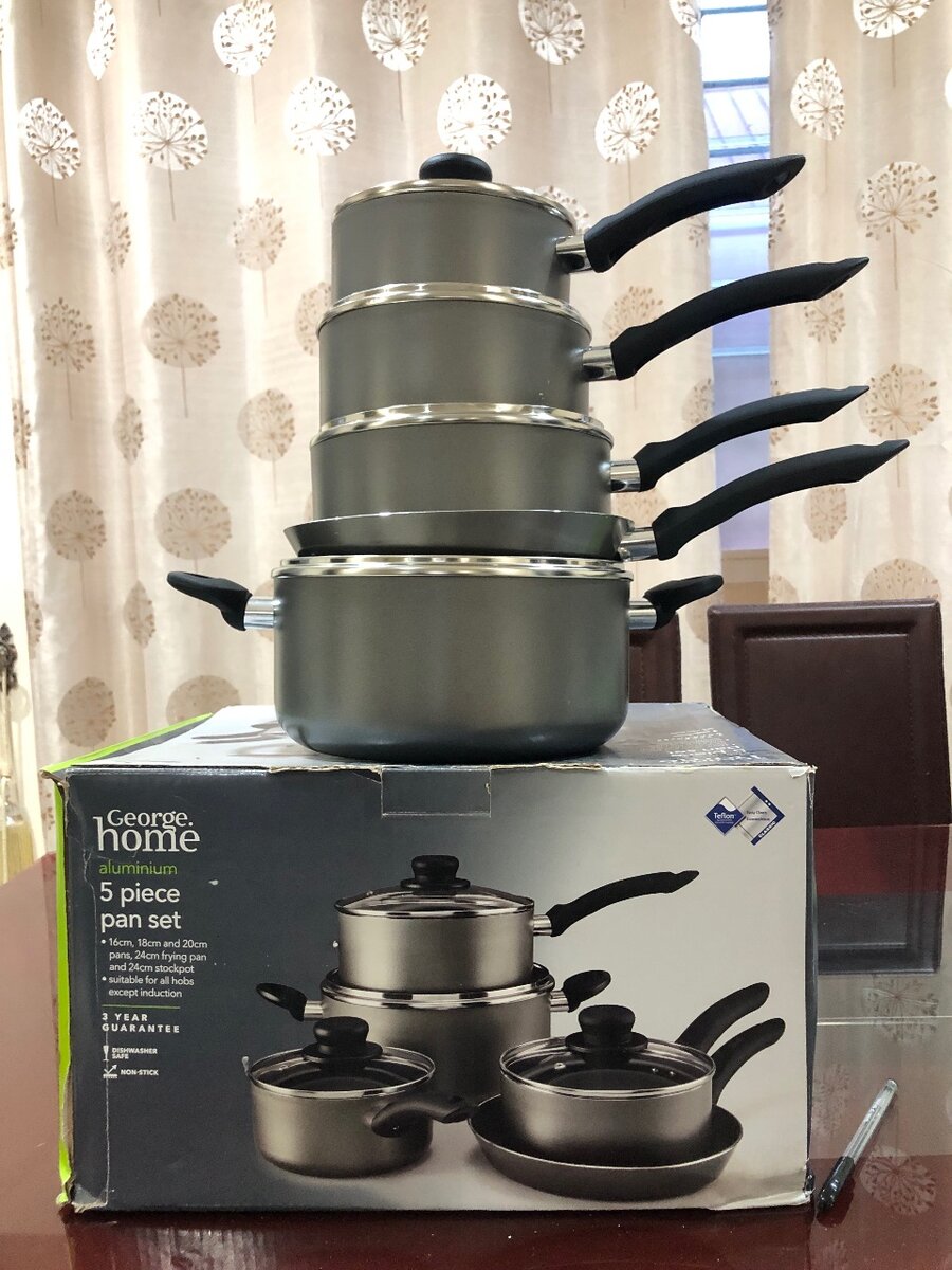 Non-stick Aluminium Saucepan Set -5-piece