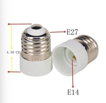 Pack of 4 Pcs E27 to E14 Lamp Socket Converter Holder for LED Convert Large Screw to Small Screw holder