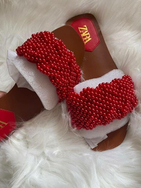 Zara red Original slippers