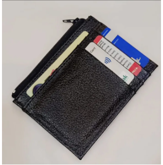 Mini Zipper Card Bag Slim ID Bank Purse Wallet Credit Organizer Portable Small Slim Ultra-thin Short Purse for Men Black