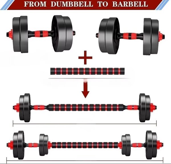 Haltères réglables 2-en-1