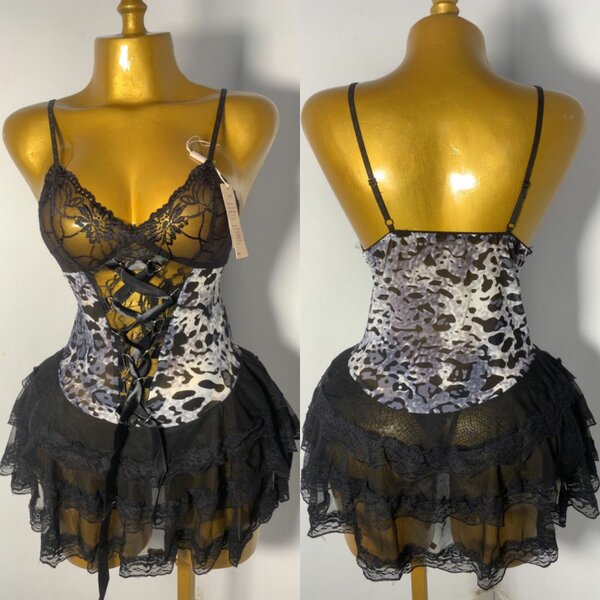 Nuisette dentelle léopard sexy