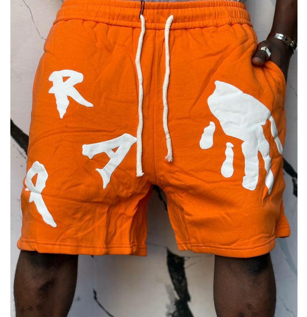 Shorts orange avec motif unique