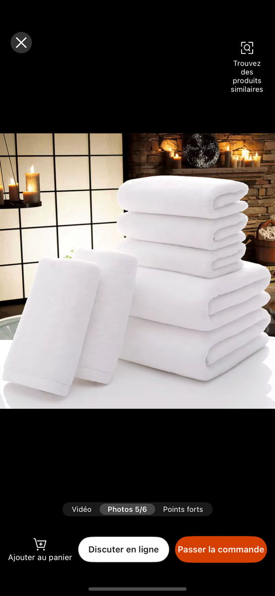 Serviettes en coton blanc doux