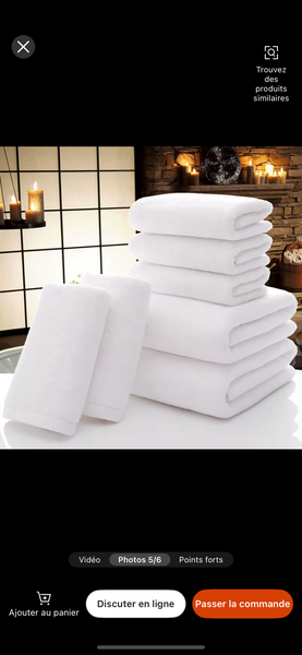 Serviettes en coton blanc doux