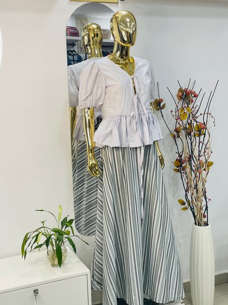 Ensemble Tunique et Jupe Rayée