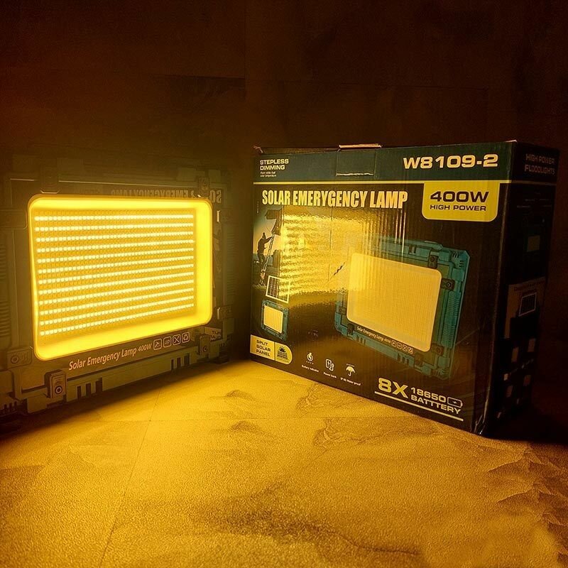 Projecteur mobile rechargeable et batterie solaire W8109-2 4