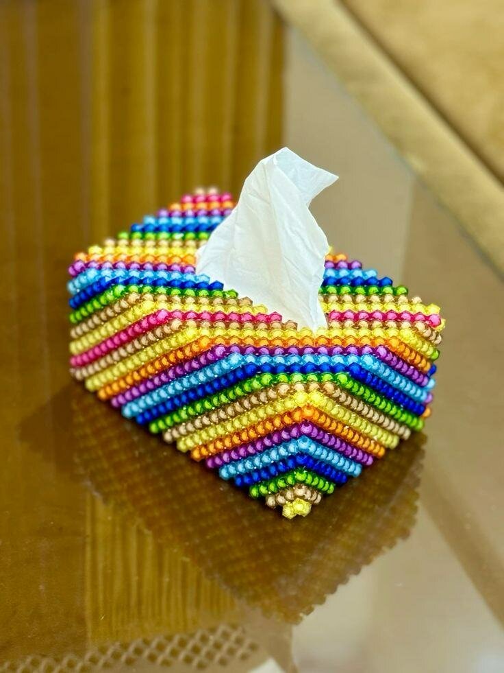 Porte-mouchoirs décoratif perles