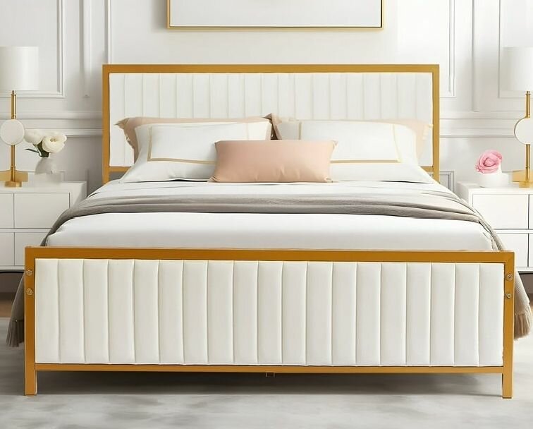 Iron double bed with poshish