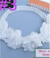 Baby Girls' White, Elastic,Floral Headband 