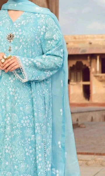 Lawn airjet best quality stuff unstitch suit 3 pc with dc