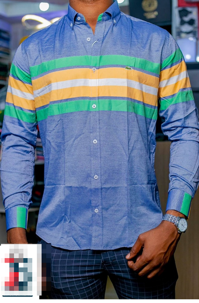Chemise rayée-bleu