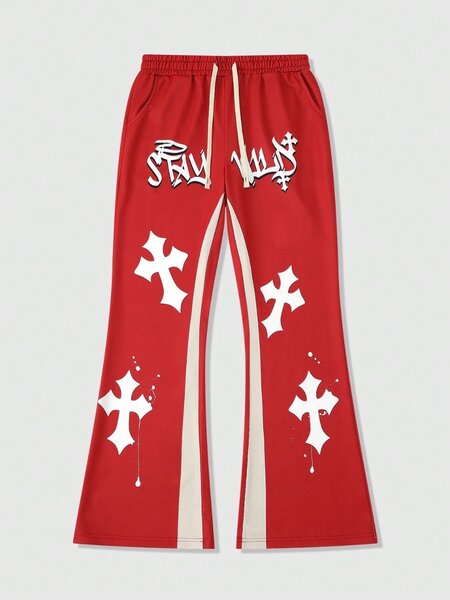 Cross print drawstring