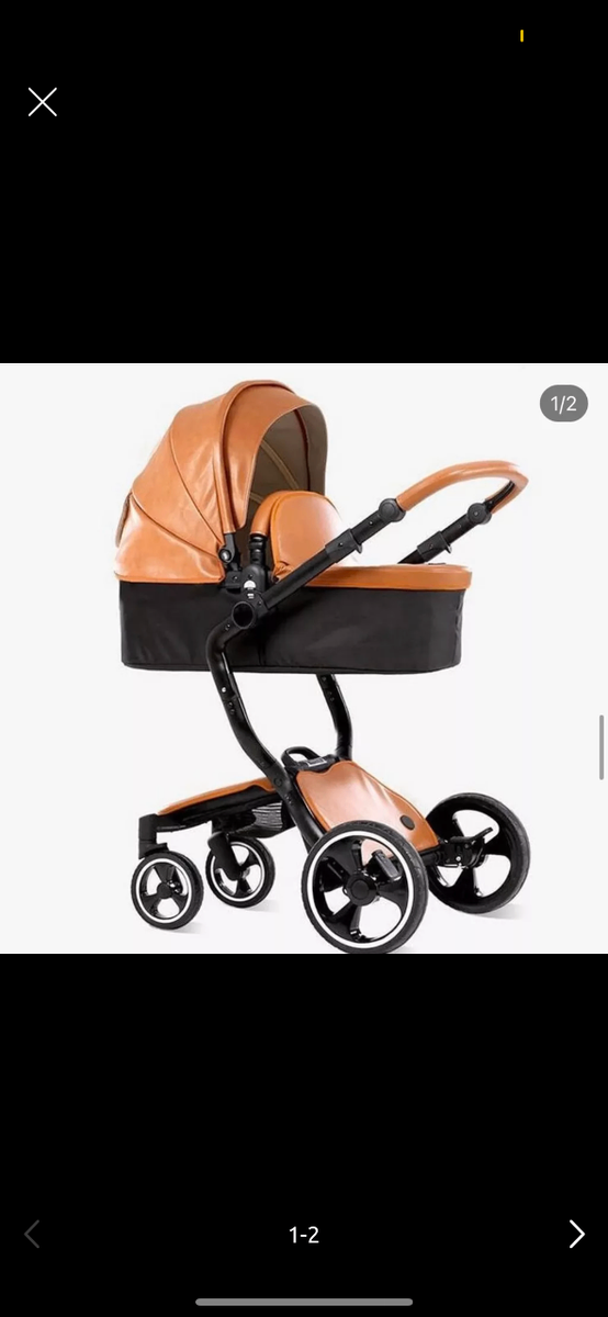 Коляска трансформер 2 в 1 люлька и прогулочная эко кожа