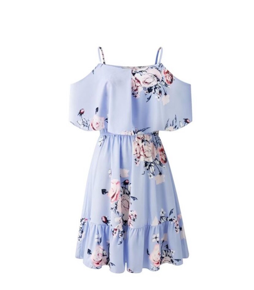 Ladies Style Elegant Clothes Straight Floral Print V-neck Dr