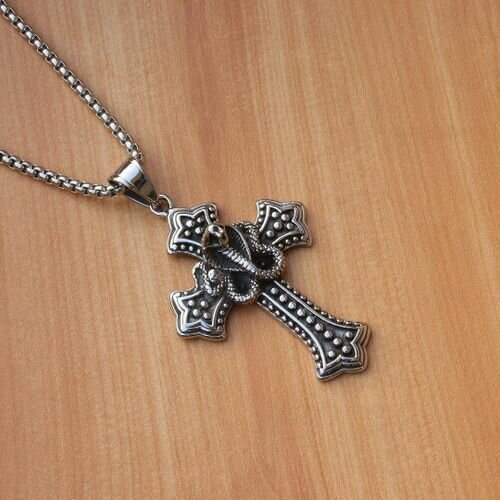 Hip-hop Cobra Cross Necklace Men's Trendy Retro Personality