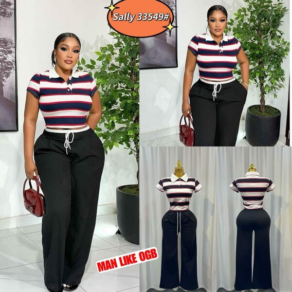 Tenue Rayée Élégante Femme