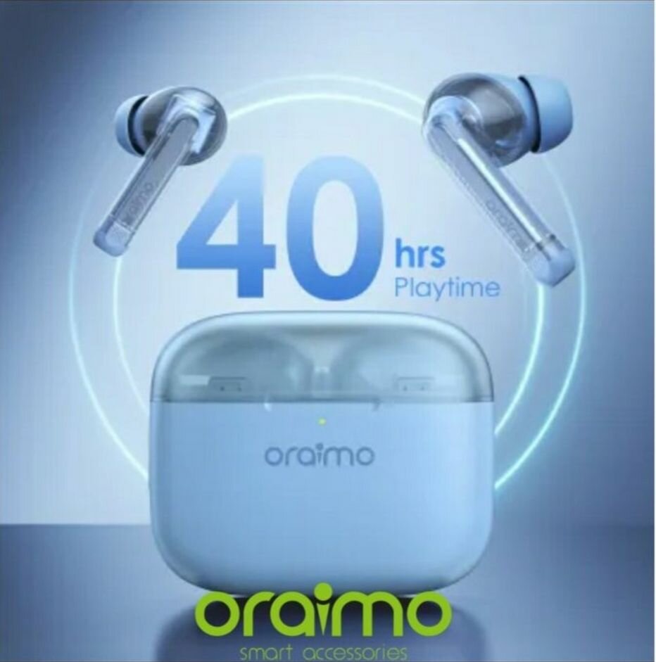 Oraimo Bluetooth Freepods Lite Bleu 40H - Réduction Bruit
