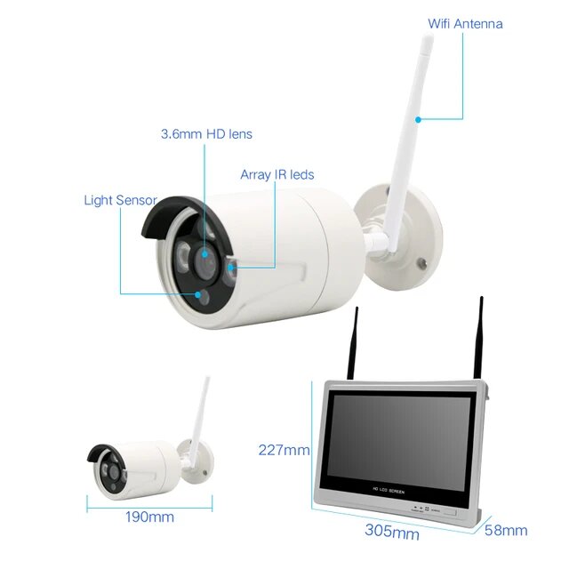 4channel NVR Wireless CCTV Cameras