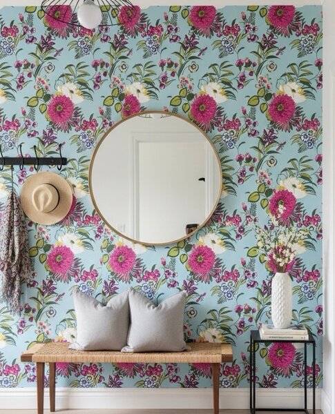 Papier peint floral vibrant
