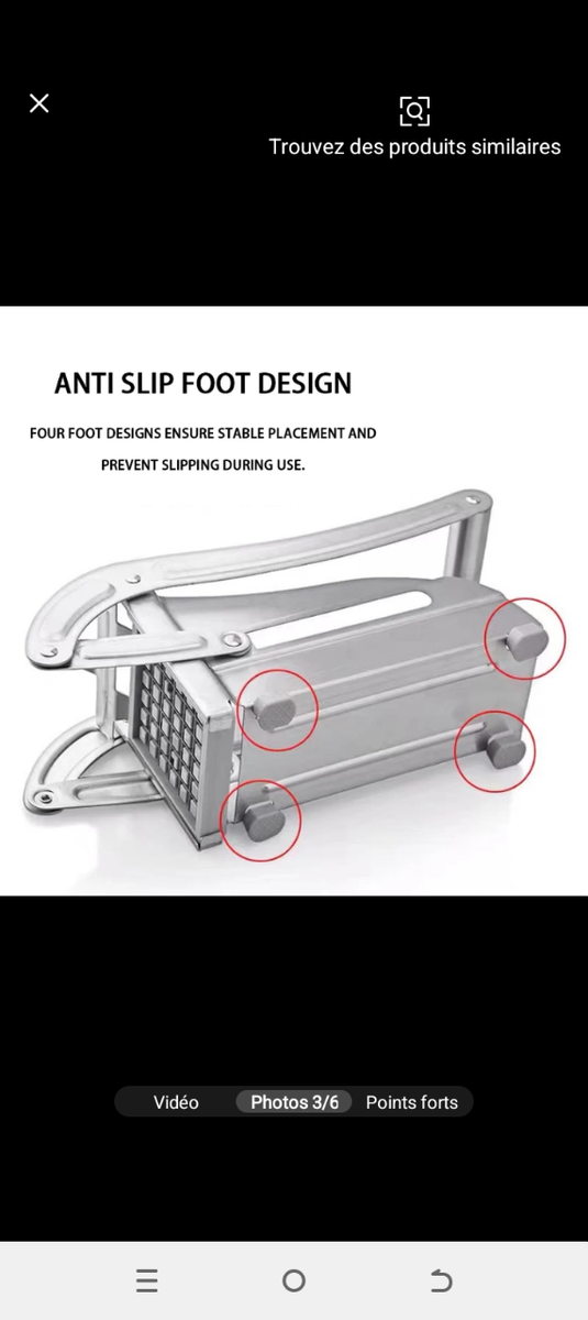 Coupe-Frites Acier Inoxydable