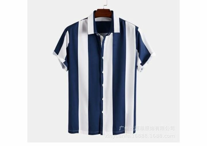 Men's white and blue shirt