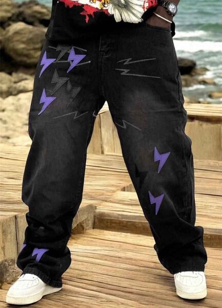 Jeans baggy style imprimés