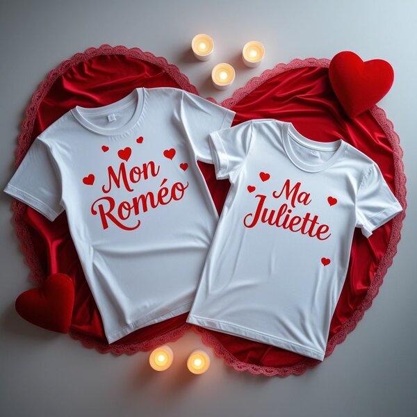 Tee-shirts spécial saint Valentin personnalisés