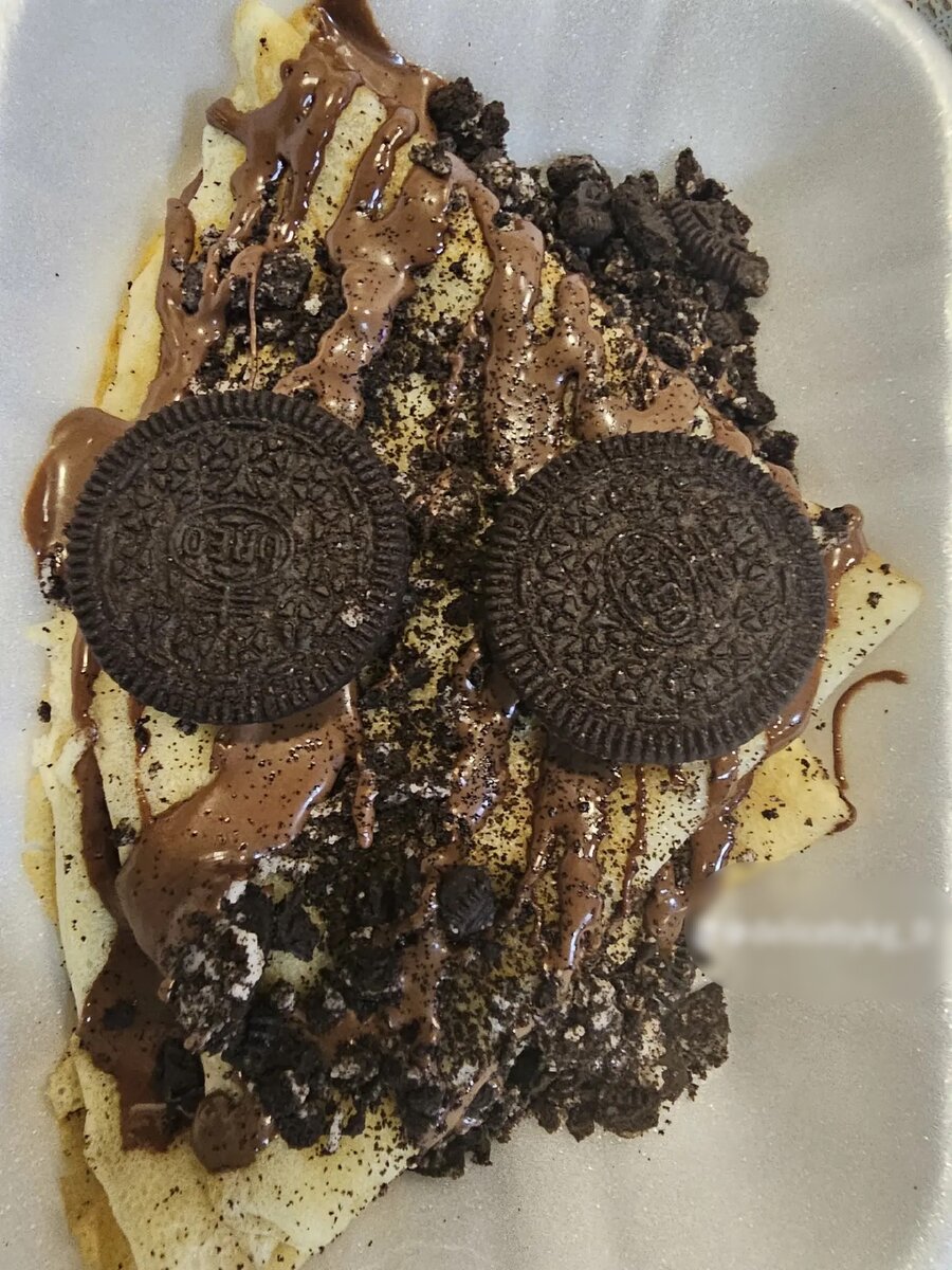 Crêpes au biscuit oreo
