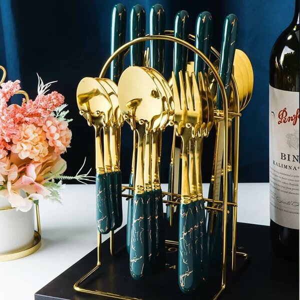 Ensemble 24 pièces couverts Or