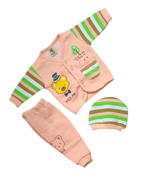 New born baby Unisex 3pcs pajama set winter's