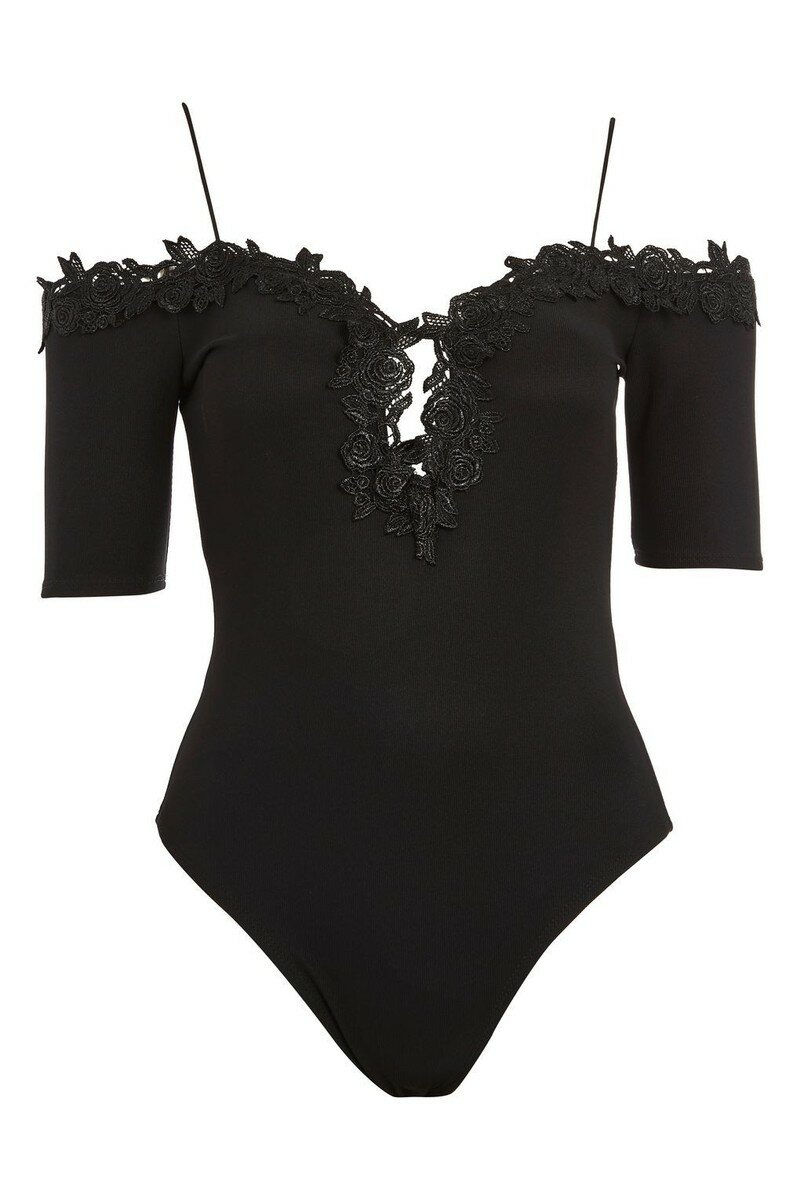 Body noir sexy dentelle