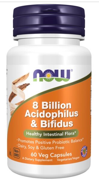 NOW 8 BILLION ACIDOPHILUS & BIFIDUS CAPSULES 60,s