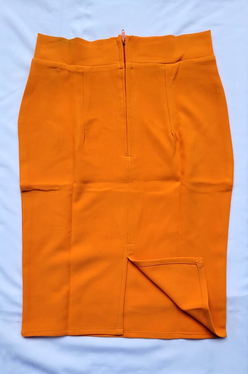 Jupe crayon jaune moutarde