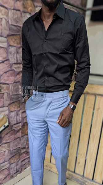 A combo of a smart shirt and a smart trouser