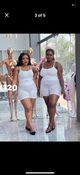 Women's white set, shorts and top