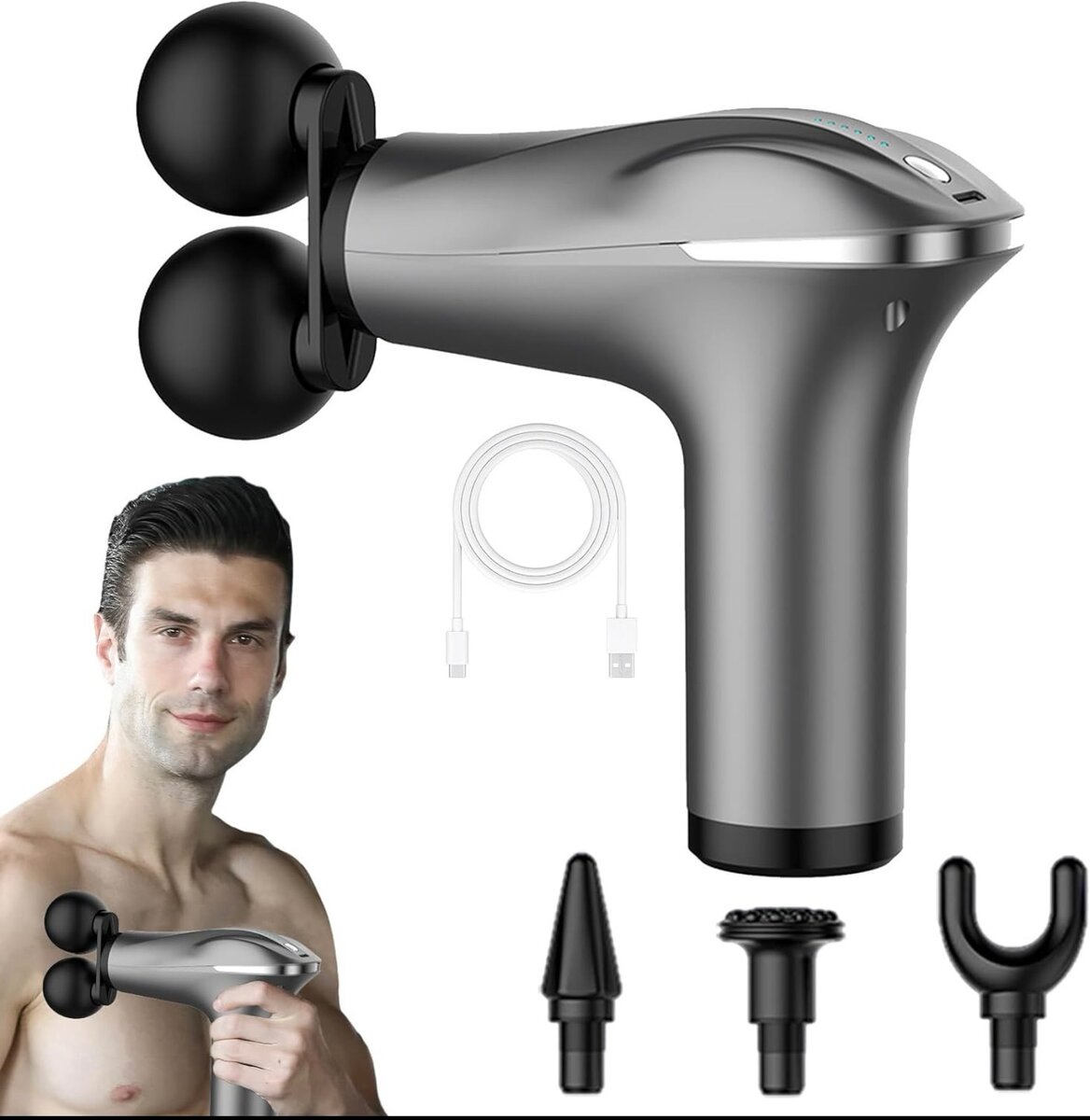 Appareil de massage musculaire à percussion électrique à dou