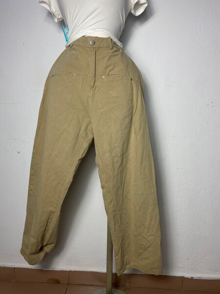 Pantalon beige femme décontracté