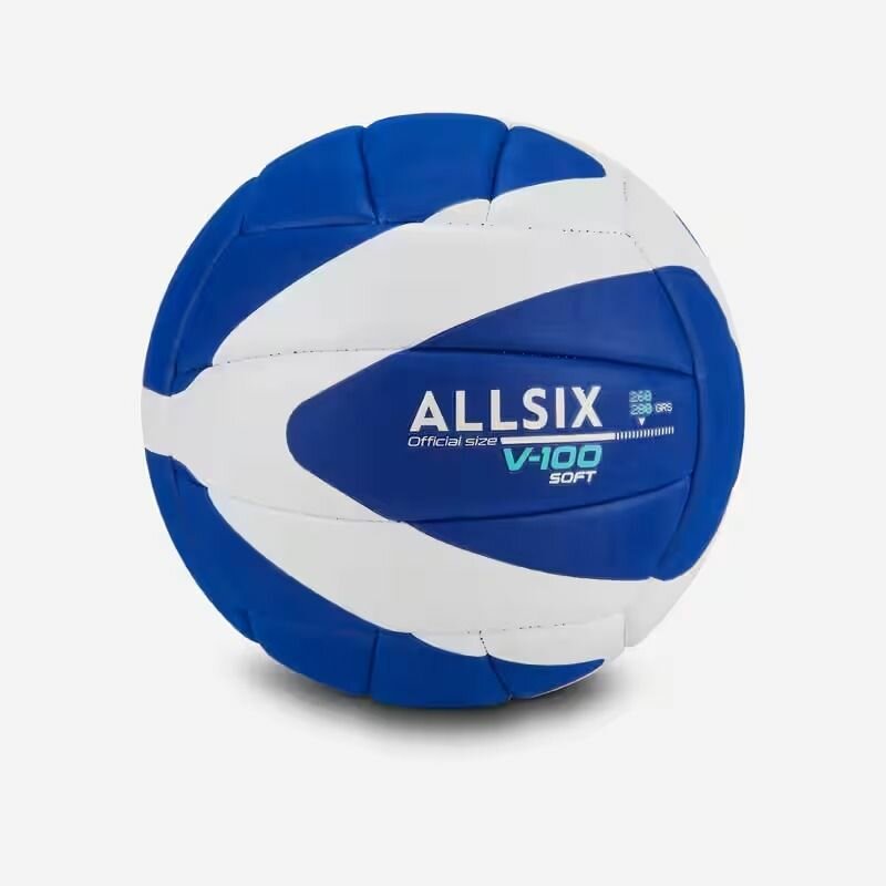 260-280 g volleyball for over-15s v100 soft - blue/white