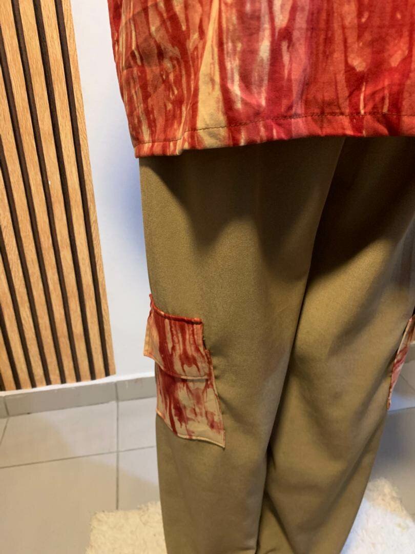 Ensemble décontracté tie-dye rouge