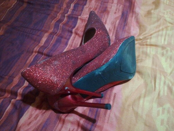Sparkling Red high heel shoes