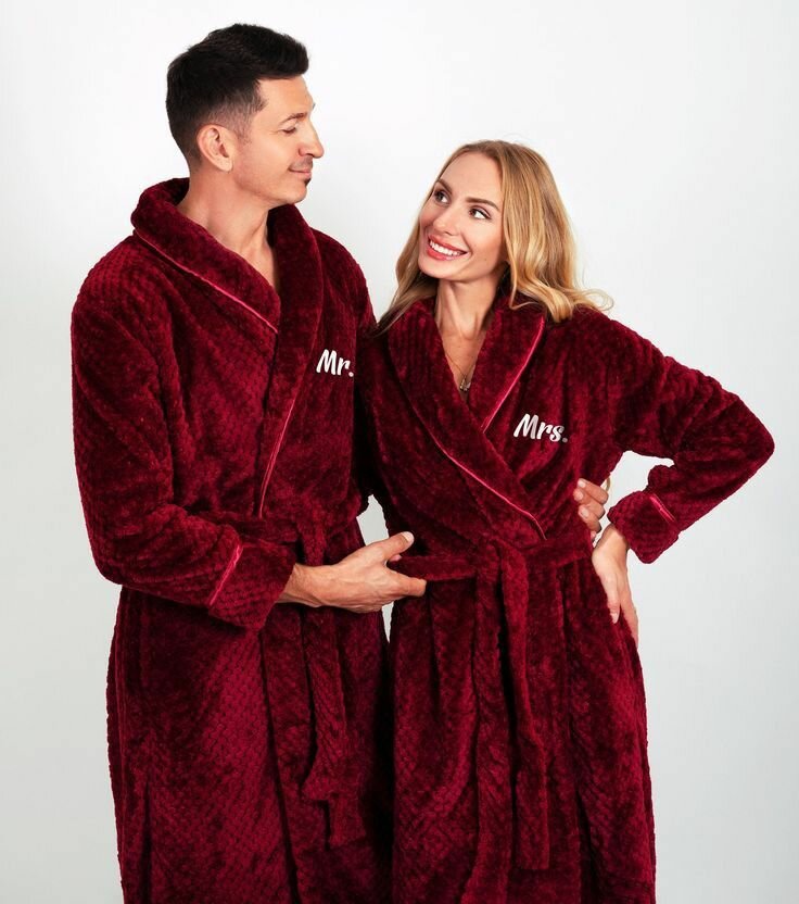 Custom Long Bathrobe For Couples